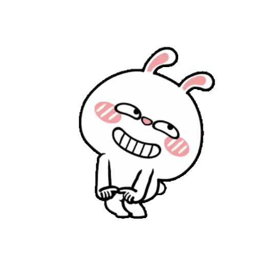 Black And White Bunny Rabbit Smiling Sticker