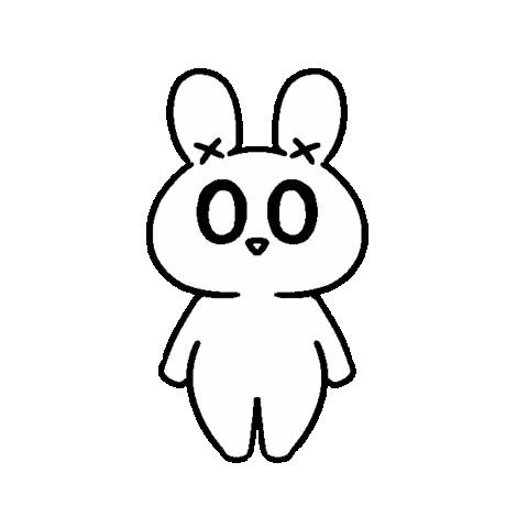 Black And White Bunny With Heart Nose Sticker