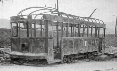 Black And White Burned Out Bus Number 1 GIF