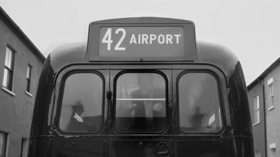 Black And White Bus 42 Airport GIF