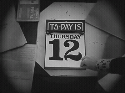 Black And White Calendar Saying Today Is Thursday 12 GIF