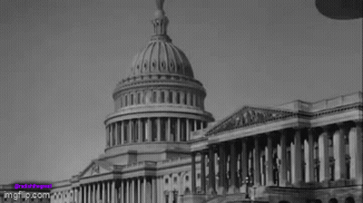 Black and White Capitol Building with Dome