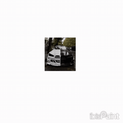 Black And White Car With Ibis Paint GIF