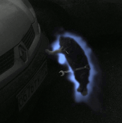 Black And White Car With Je Vais Te Toucher La Nuit GIF