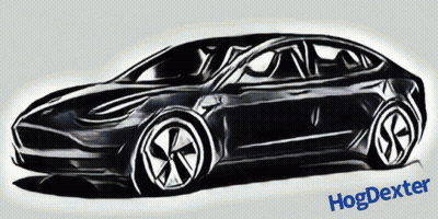 Black And White Car With Word Hog Dexter GIF