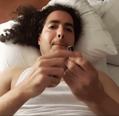 Black And White Cartoon Bear Saying Get On Chapstick GIF