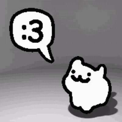 Black and White Cartoon Cat Saying 3