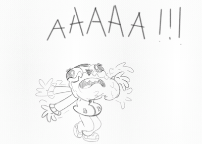 Black And White Cartoon Character Crying Saying Aaaa GIF