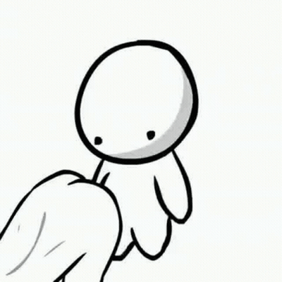 Black and White Cartoon Character Holding Balloon