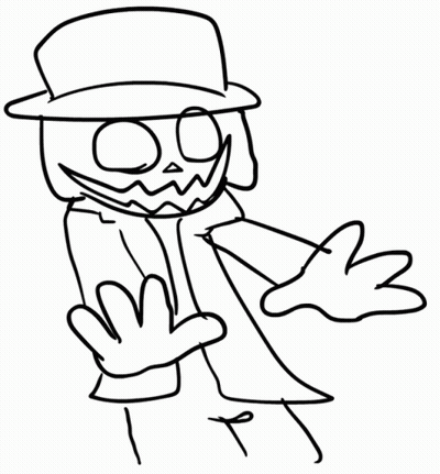 Black And White Cartoon Character In Top Hat And Scarf GIF