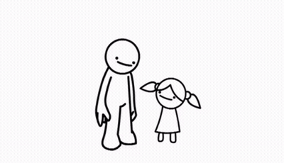 Black And White Cartoon Character Kicking Another Person GIF