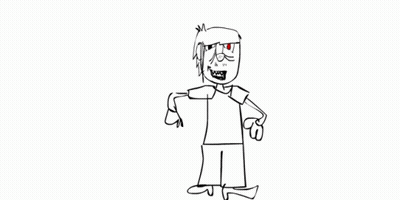 Black And White Cartoon Character GIF