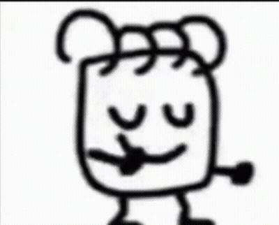 Black And White Cartoon Character Smiling GIF