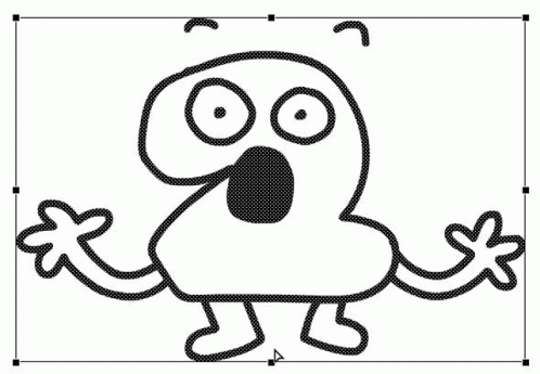 Black And White Cartoon Character Surprised Face And Arms GIF