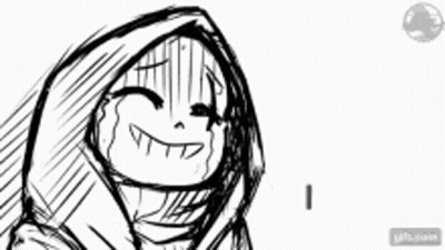 Black And White Cartoon Character Wearing Hood GIF