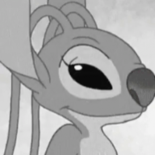 Black And White Cartoon Character With Big Eyes GIF