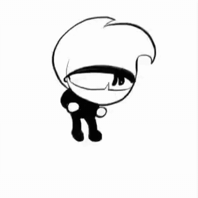 Black And White Cartoon Character With Big Eyes And Glasses GIF