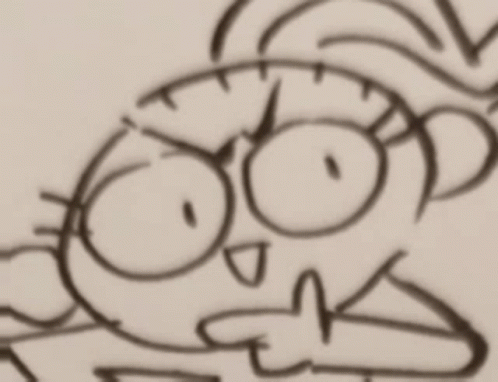Black And White Cartoon Character With Big Eyes And Glasses GIF