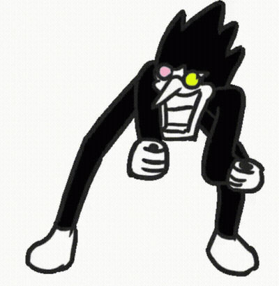 Black And White Cartoon Character With Big Mouth And Glasses GIF