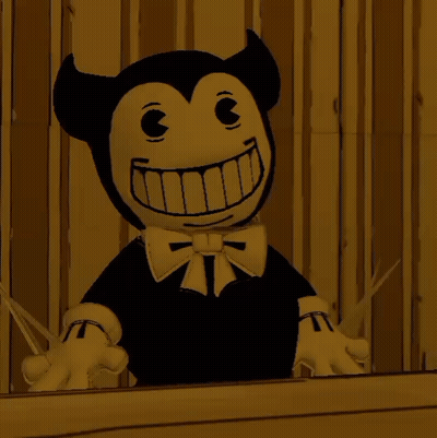 Black And White Cartoon Character With Big Smile GIF