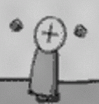 Black And White Cartoon Character With Cross On Face GIF