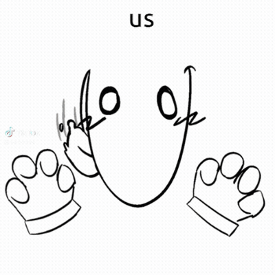 Black And White Cartoon Character With Hearts GIF