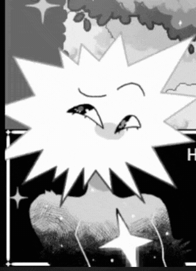 Black And White Cartoon Character With Star On Head GIF