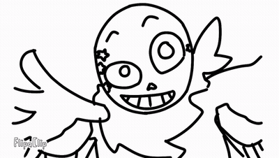 Black And White Cartoon Character With Wings GIF