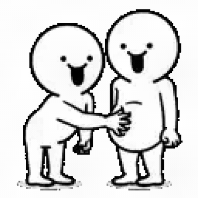 Black And White Cartoon Characters Hugging GIF