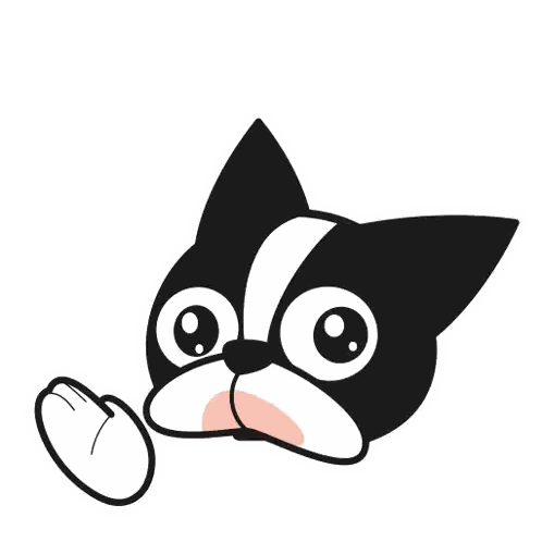 Black And White Cartoon Dog Saying Yes Sir Sticker