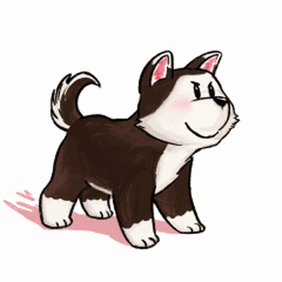 Black And White Cartoon Dog With Mouth Open GIF
