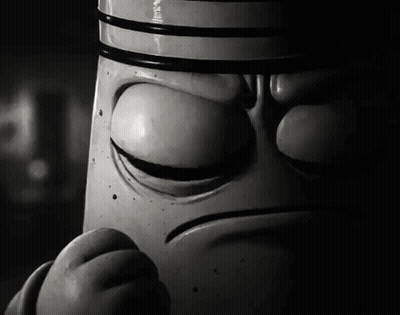 Black And White Cartoon Face With Eyes Closed GIF