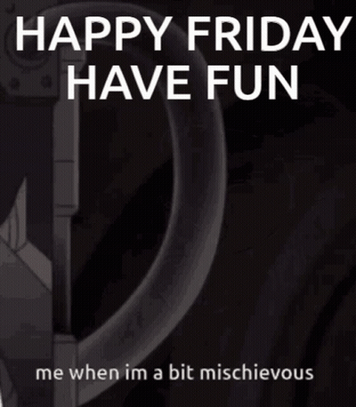 Black And White Cartoon Happy Friday Mischievous GIF