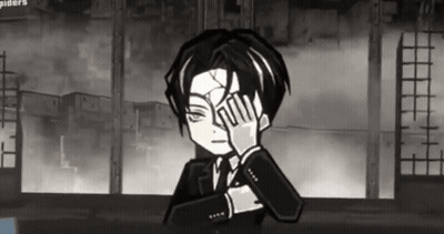 Black And White Cartoon Man In Suit Covering Eyes GIF