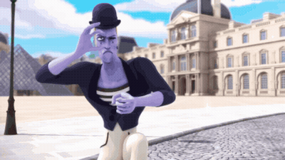 Black And White Cartoon Of Two Mimes With Derryon GIF