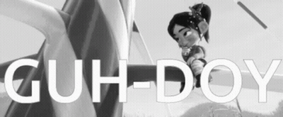 Black And White Cartoon Saying Guh-Doy GIF