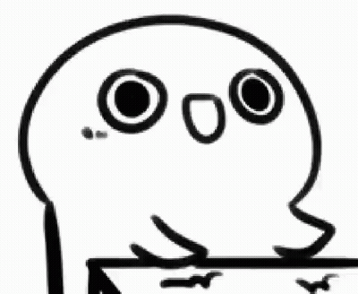Black And White Cartoon Shocked Face GIF