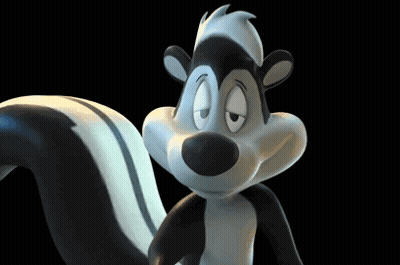 Black And White Cartoon Skunk Sad GIF