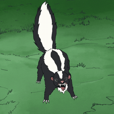 Black And White Cartoon Skunk GIF