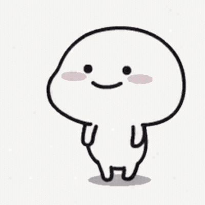 Caricatura en blanco y negro sonriendo con brazos extendidos GIF