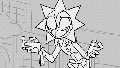 Black And White Cartoon Sun Pointing GIF