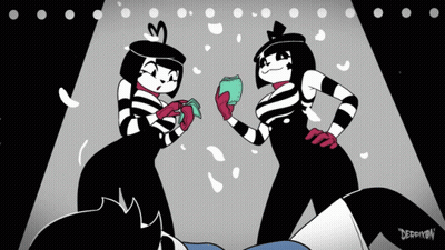 Black And White Cartoon Two Mimes Derpyman GIF