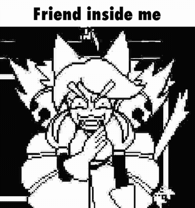 Black And White Cartoon With Friend Inside Me GIF