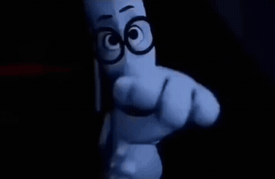 Black And White Cartoon With Glasses Pointing GIF