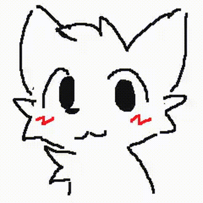 Black And White Cat Face With Red Lip GIF