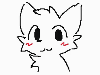 Black And White Cat Face With Red Nose And Mouth GIF