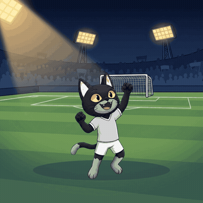 Black And White Cat Fist In Air GIF