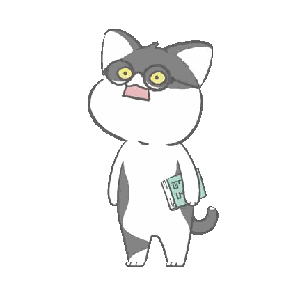 Black And White Cat Holding Book Sticker
