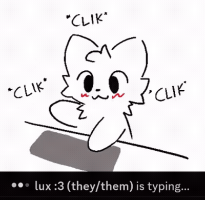 Black And White Cat Lux 3 They / Them Is Typing GIF
