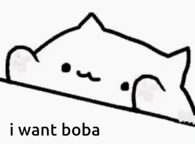 Black And White Cat Saying I Want Boba GIF